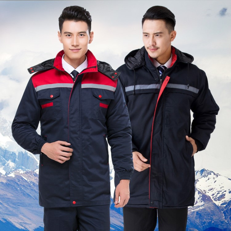 工作服棉衣加厚防寒勞保服秋冬反光條工裝棉襖廠服工作服定制批發(fā)