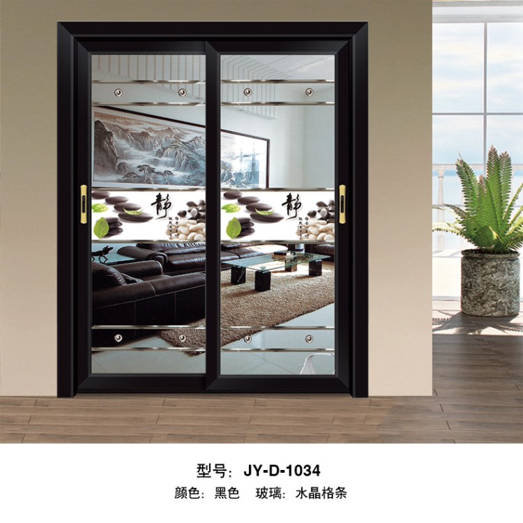 2018年新款 平面窄料吊趟推拉門隔音隔熱保溫玻璃移門可定制