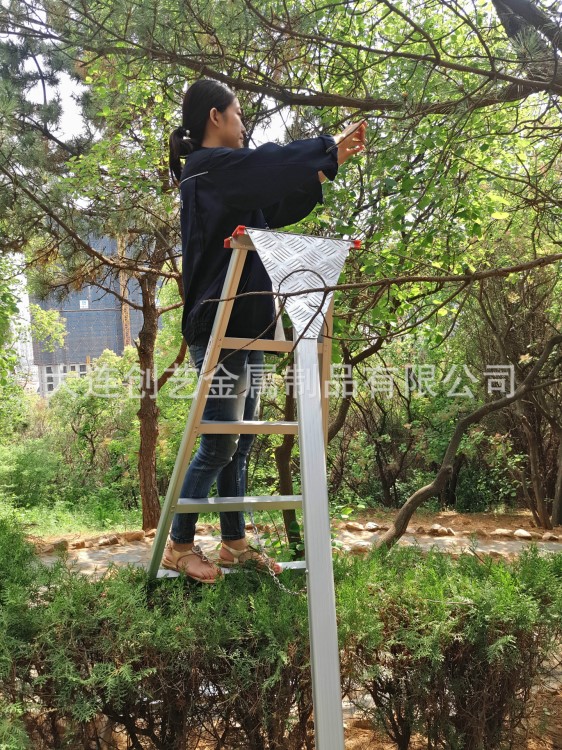 鋁合金2米加厚園林梯廠家直銷果園梯果樹專用三腳登高梯