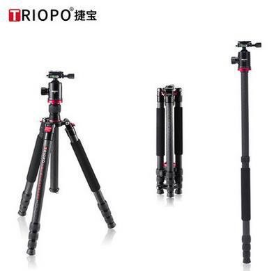 捷寶G2808 Q-2交叉紋碳纖維三腳架 可拆獨腳架 反折收納三腳