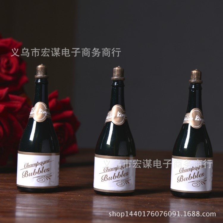 香檳泡泡水 婚禮場(chǎng)景用品 塑料酒瓶自灌肥皂水 wedding bubbles