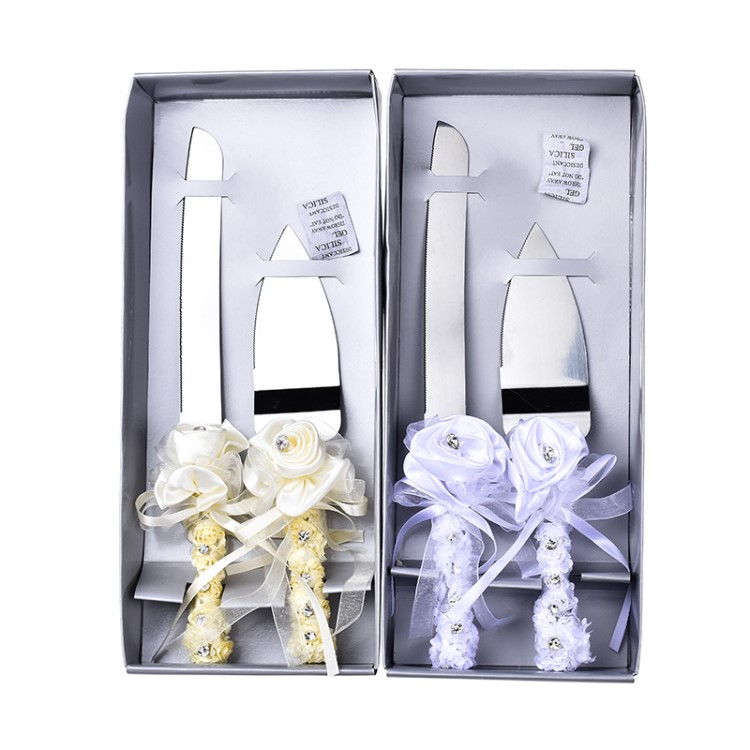 跨境禮盒裝婚慶結(jié)婚用品刀叉西式生日不銹鋼蛋糕刀鏟刀具套裝