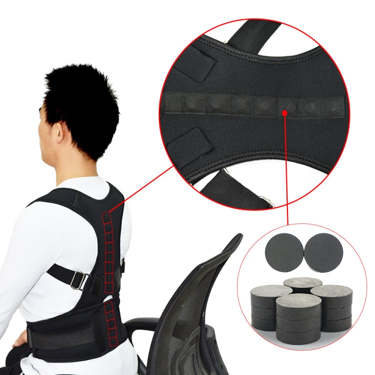 港盛廠家批發坐姿矯正帶防駝背矯正帶預防駝背磁石矯正帶貼牌加工