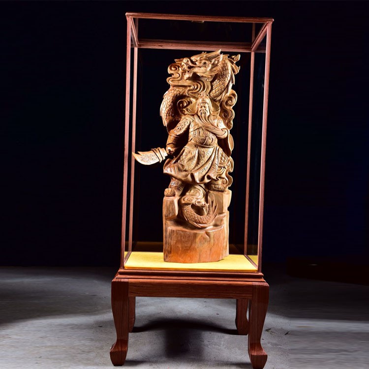 台湾根雕崖柏根雕摆件御关公大型木雕工艺品客厅办公室摆件木制品
