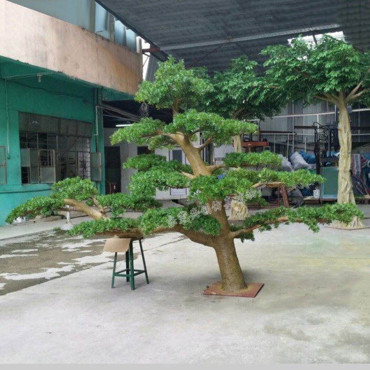 仿真松樹 廠家定做松樹枝 盆景羅漢松 大型假山景觀樹松針迎客松