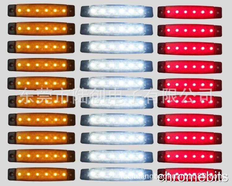 12V 6LED 貼片白色黃色紅色側(cè)標志燈 拖車燈 卡車邊燈 信號燈