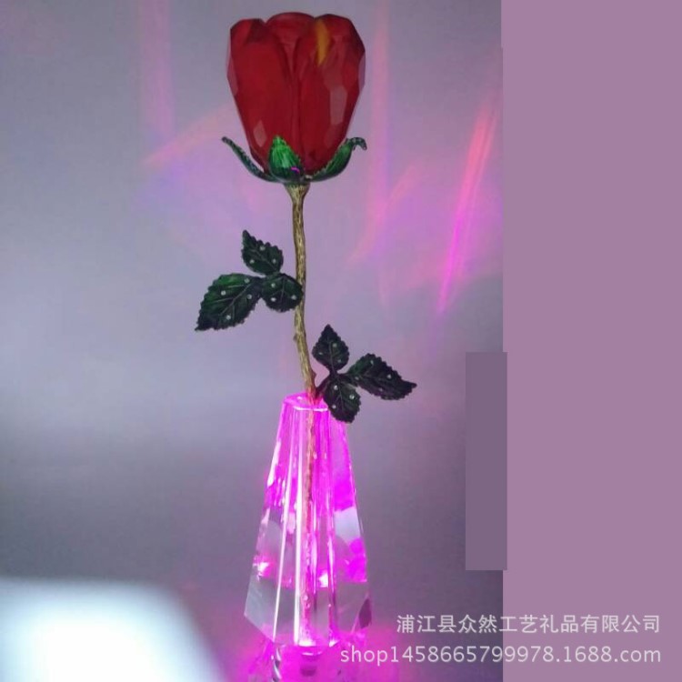 生日禮物送女友水晶玫瑰花 浪漫結(jié)婚紀(jì)念禮物送老婆特別 晶杭