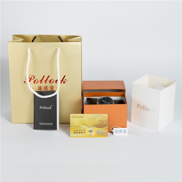 POLLOCK手表包裝原裝盒子吊牌說明書手提袋禮品盒套裝訂制批發