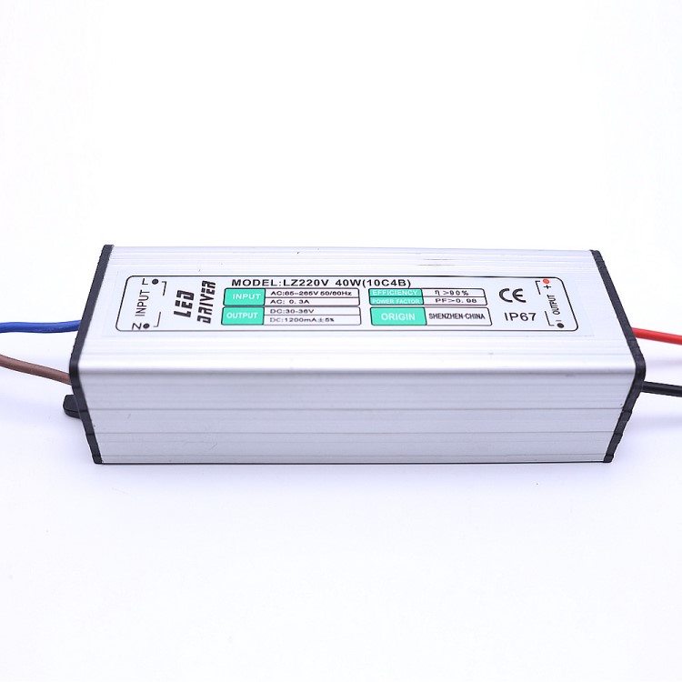 深圳力卓電源40W 10串4并 寬壓高功率因數(shù)LED防水驅(qū)動(dòng)投射燈電源