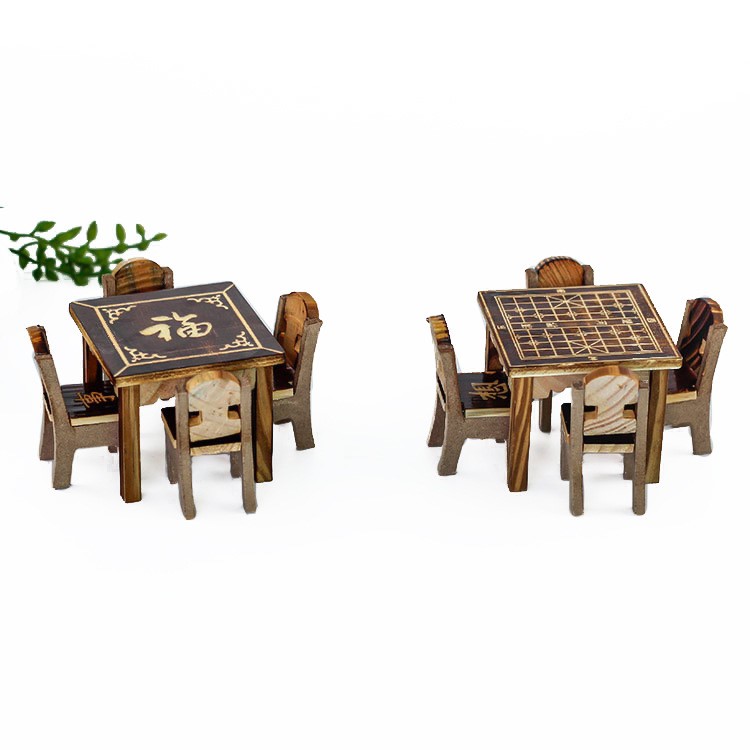 【供應竹木旅游工藝品】方桌椅/桌椅組合/過家家兒童玩具擺件