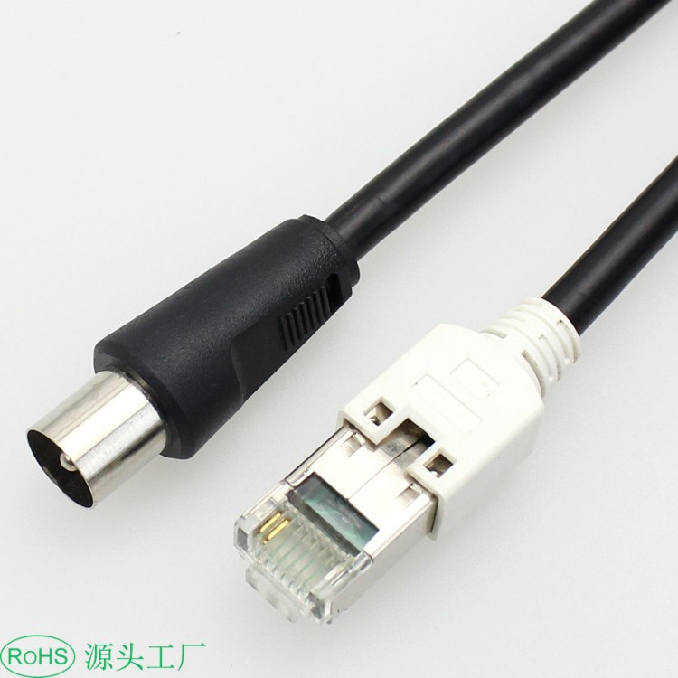 有線電視信號(hào)TV轉(zhuǎn)RJ45頭高清延長(zhǎng)連接線源頭生產(chǎn)