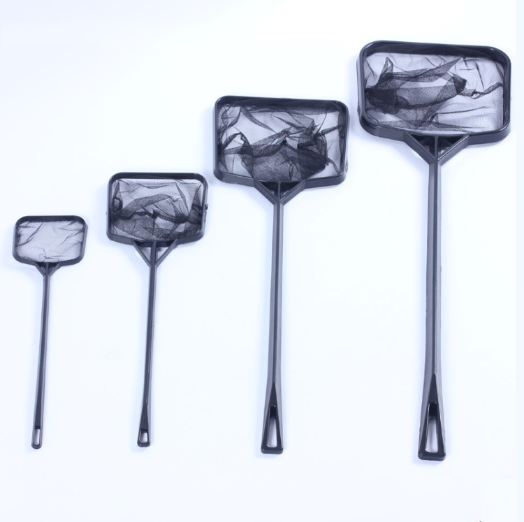 黑色塑料魚(yú)撈網(wǎng)魚(yú)缸水族箱清潔撈網(wǎng)方形手抄水族撈網(wǎng)漁撈漁網(wǎng)