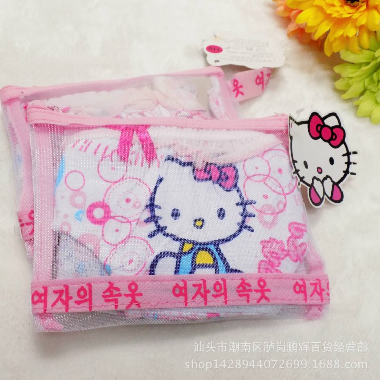 出口日韓高品質(zhì) Hello kitty 蕾絲花邊兒童卡通三角面包內(nèi)褲