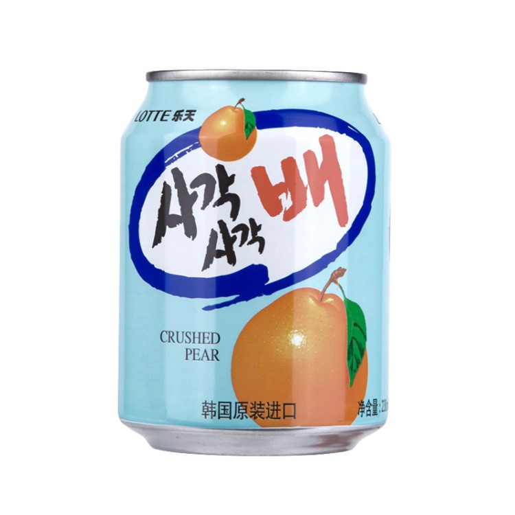 韩国饮料 乐天粒粒梨汁饮料果汁238ml（12瓶现3.1整箱现2.9