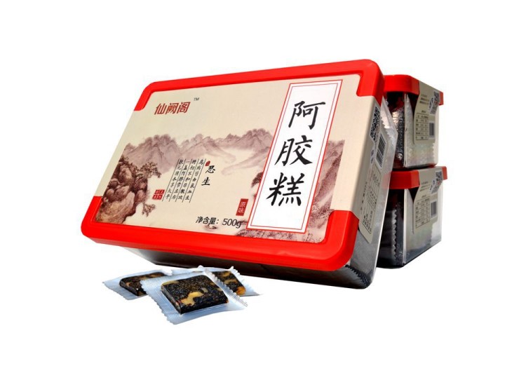 仙闕閣阿膠糕東阿特產(chǎn)塑料禮盒裝500克阿膠糕