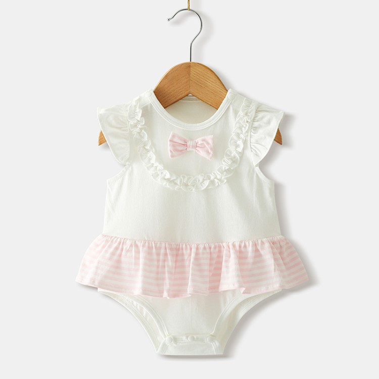 2019新款夏款寶寶連體哈衣韓版超可愛公主爬服嬰幼兒連身衣包屁衣