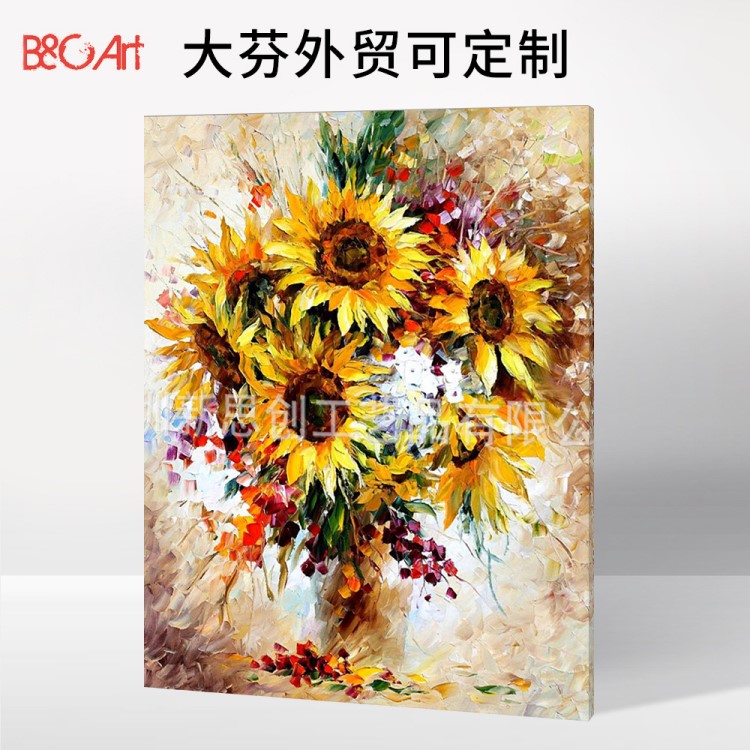 外贸wis竖幅挂画抽象家居手工绘装饰油画canvas painting定制