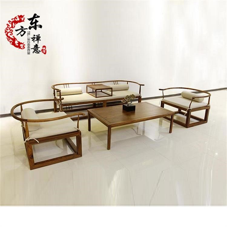實木沙發(fā)組合明清古典原木羅漢床新現(xiàn)代茶樓會所客廳中式禪意家具