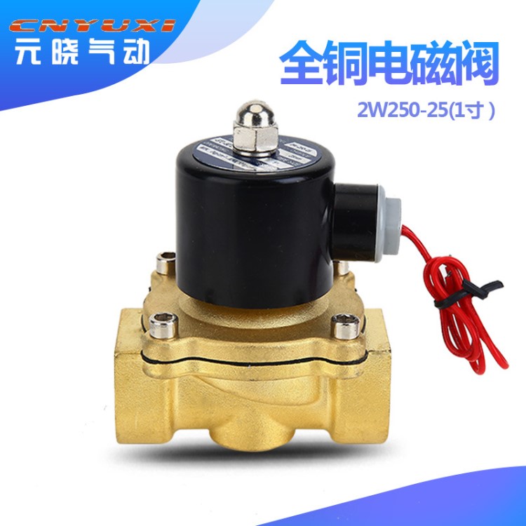 CNYUXI 黃銅電磁閥2w250-25 1寸常閉水閥氣閥DN25 耐高溫不發(fā)熱