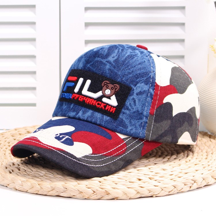 2019春款迷彩牛仔帽儿童户外遮阳防风休闲运动帽男女童帽批发