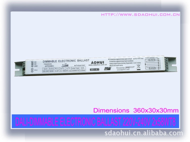 數(shù)字式 DALI  220~240V-58Wx2/T8 調(diào)光電子鎮(zhèn)流器