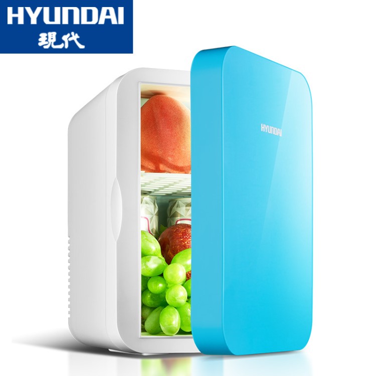 HYUNDAI現代6L小冰箱迷你宿舍小型家用車載冰箱車家兩用制冷暖箱
