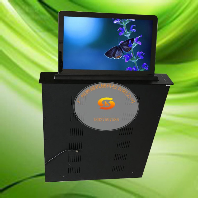 石家莊液晶屏智能22寸升降器 防夾手升降 山東教學集中控制電腦桌