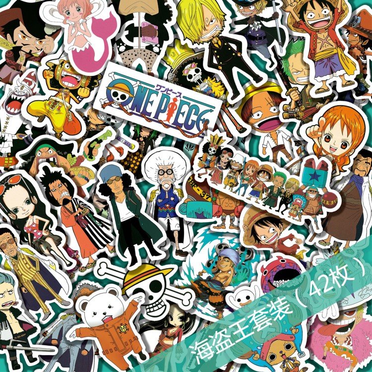 wt010 海贼卡通漫画贴拉杆箱卡通涂鸦潮牌旅行滑板吉他行李贴纸