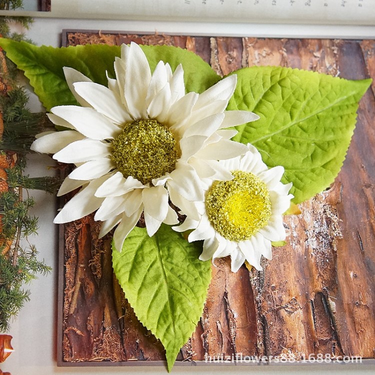 向日葵花頭花朵套裝 仿真花假花 婚慶家居攝影背景墻手工diy