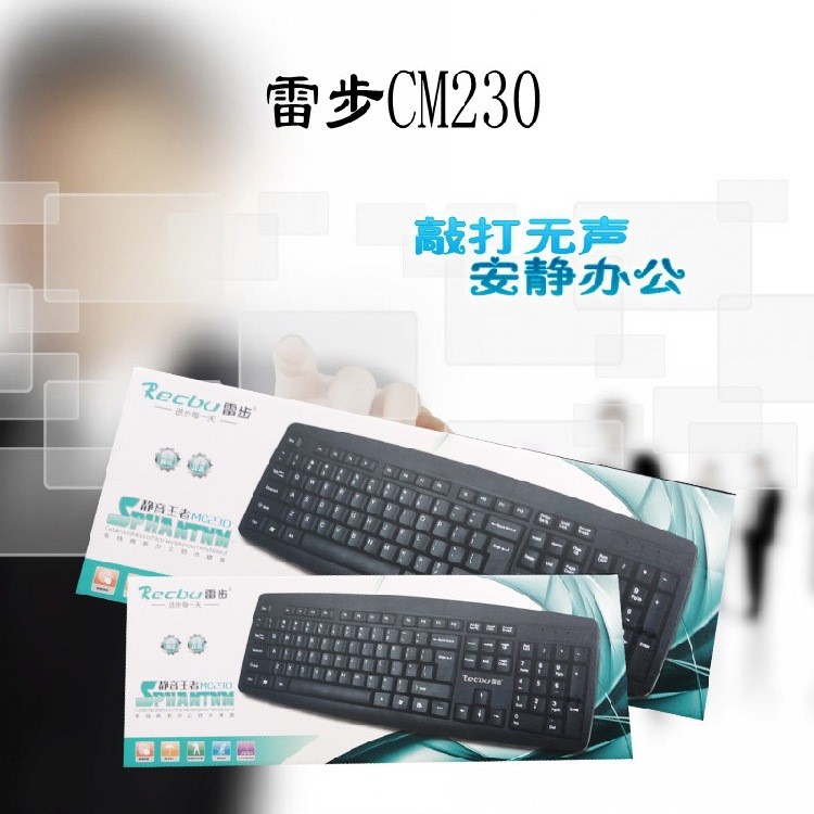 雷步mc230 有線USB游戲超靜音筆記本DIY組裝臺式電腦耗材單鍵盤