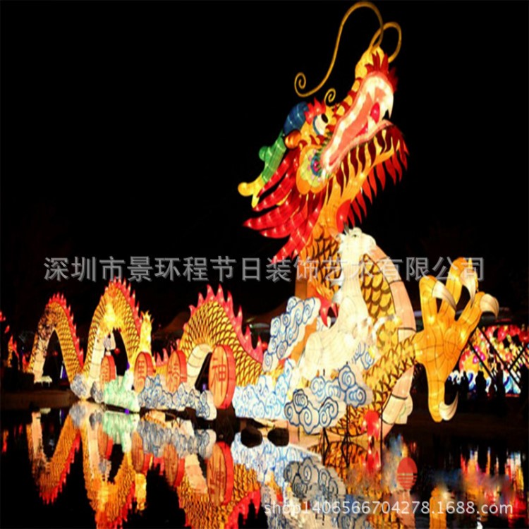 春節花燈龍馬精神春節龍頭花燈裝飾/大型花燈會藝術設計/燈籠廣告