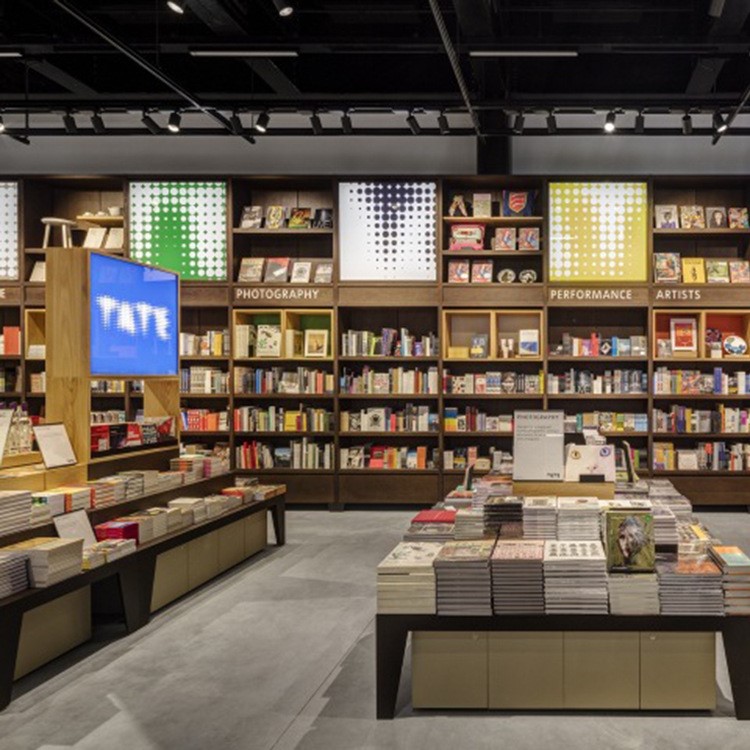 定制书店书架佛山学校图书馆展示柜复古多层木制展柜简易书柜