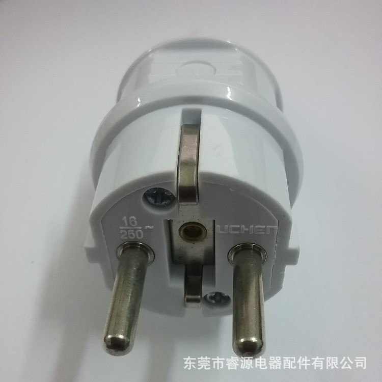 廠家直銷AC電源輸入輸出歐式插頭E-012 VDE歐規德標德式電器聯接