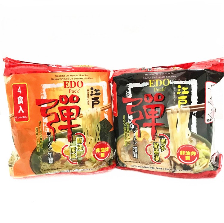 19.9月到期EDO江戶拉面博多豬骨味/麻油味方便面340g 整箱5包