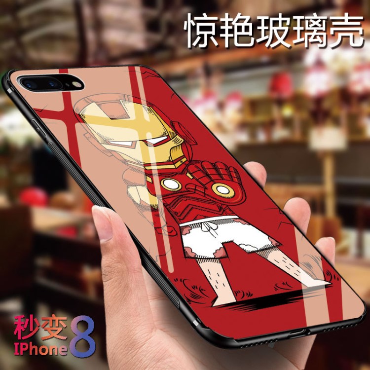 適用iPhone XS卡通人物vivo x23蘋果防摔鋼化玻璃手機手機保護套