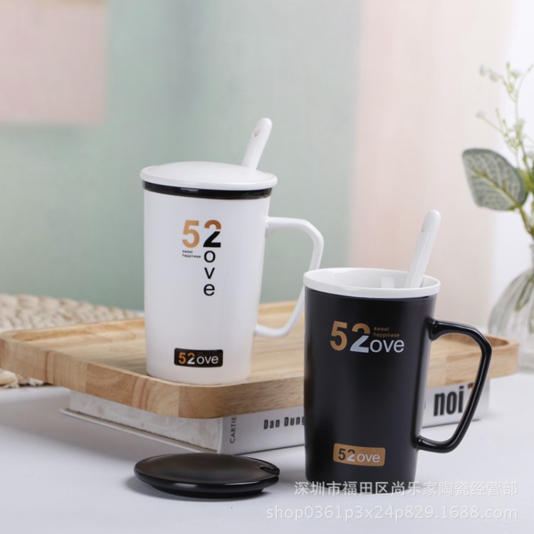 爆款情侶咖啡杯創意陶瓷杯馬克杯杯子七夕禮品水杯可定制logo