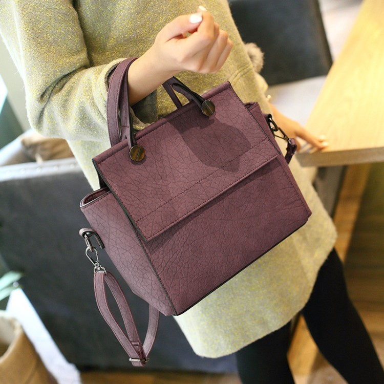 2017秋冬新款女包蝙蝠手提包 韓版復古時尚簡約女士單肩斜挎包