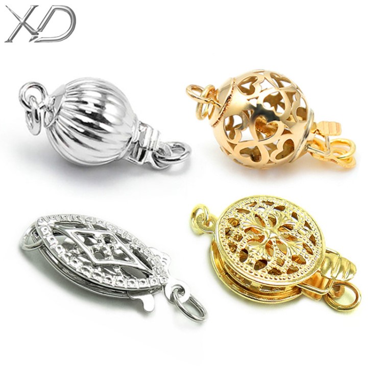 XD 14K金燈籠扣 14K金縷空扣 DIY珍珠項(xiàng)鏈扣 K金飾品配件鏈扣批發(fā)