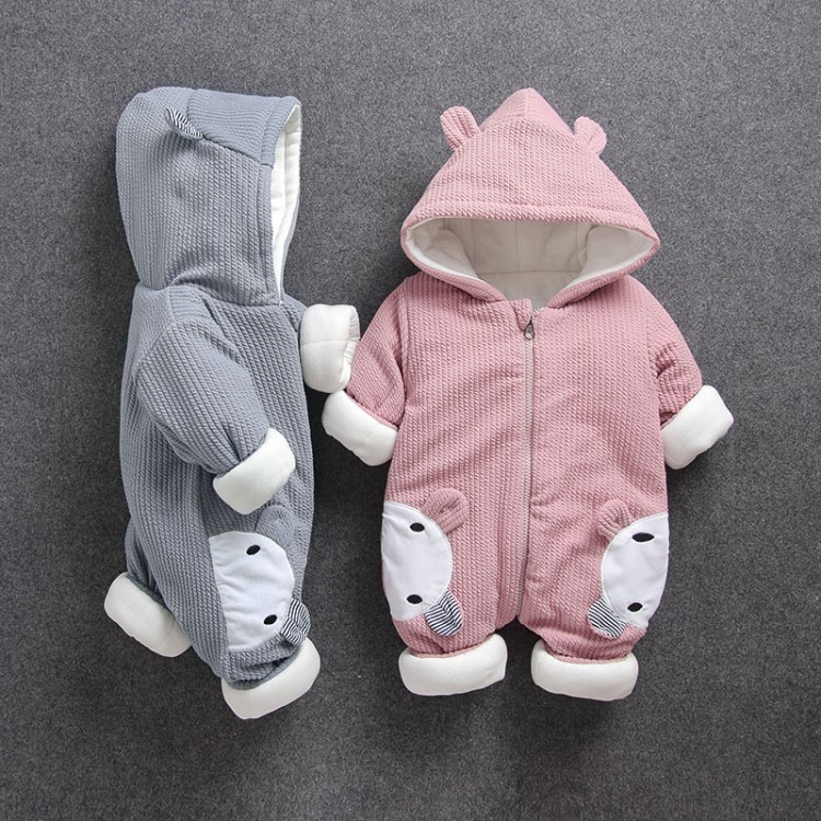 秋冬款嬰兒連體衣加厚棉衣男女寶寶冬裝新生兒哈衣外出爬服0-1歲