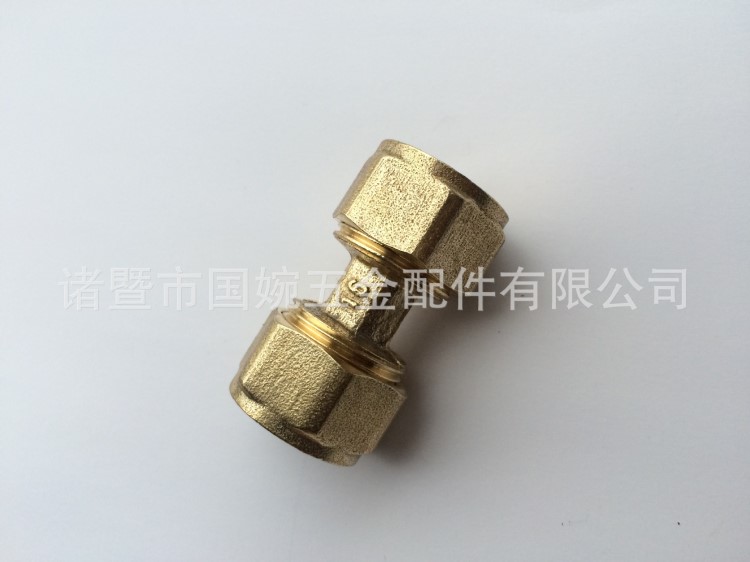 國巨品牌 廠家直銷 S162025等徑直接 卡套式銅管件 鋁塑管銅接頭