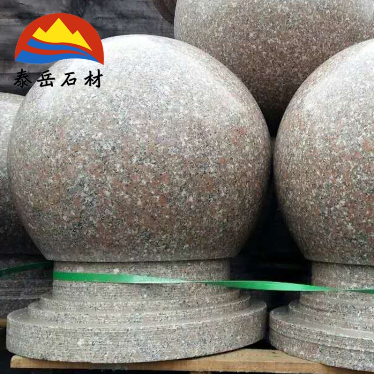 異型石材五蓮灰圓球 攔路障礙石材圓球定制 北方大理石車止石加工