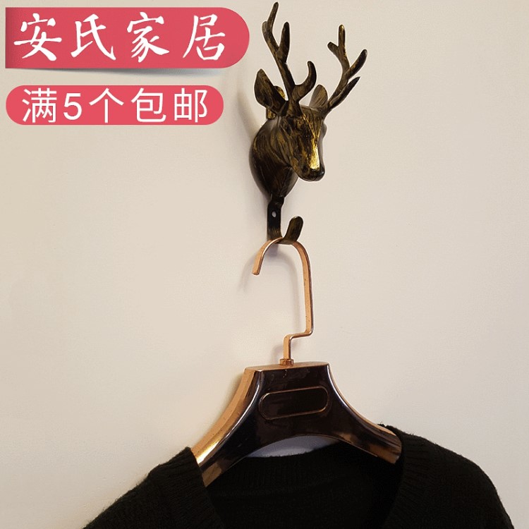 復(fù)古服裝店掛鉤展示架上墻正掛壁掛點(diǎn)掛上墻掛衣架鐵藝掛鉤包郵