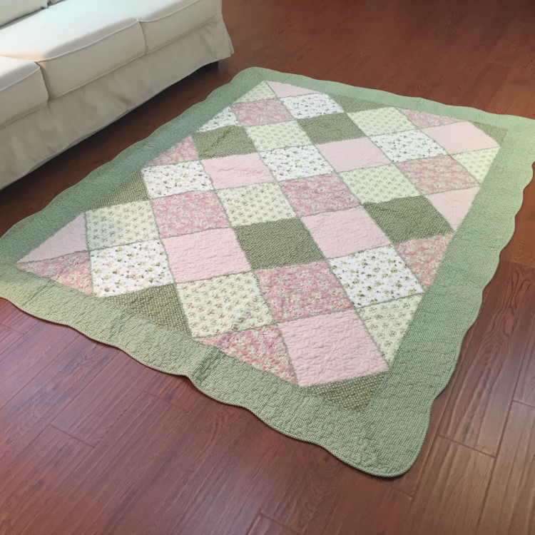 新品 全棉布藝拼布防滑地墊 客廳臥室加厚大號地毯 寶寶爬行墊