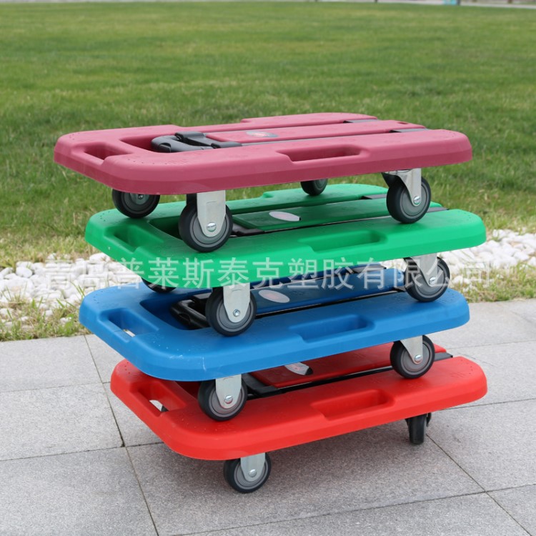 廠家供應(yīng) 平板靜音手推車手拉車 物流小推車 可搬運(yùn)折疊