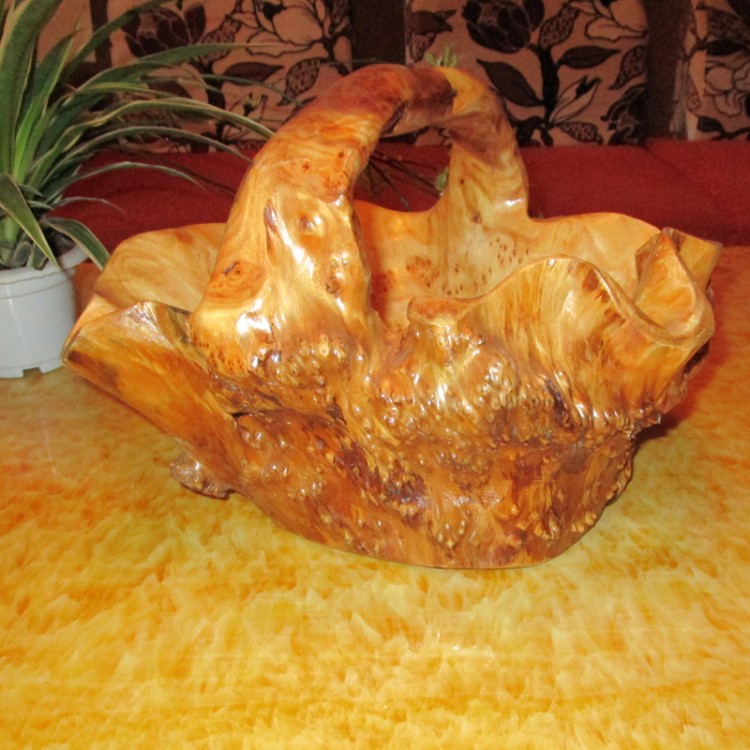 自然杉木树根根雕水果盆树根家居摆设花篮送礼家用
