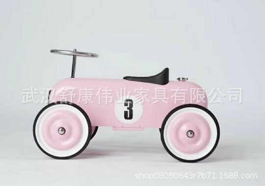 INS北歐風波比車經典金屬兒童學步車四輪滑行車拍攝背景道具