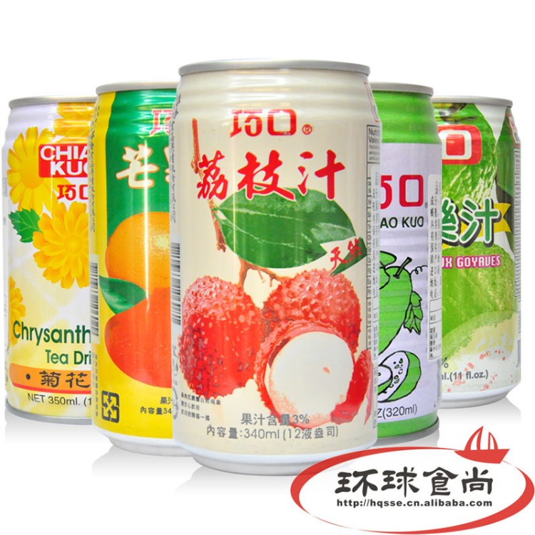 热卖 台湾巧口牌果汁 饮料320ml 多种口味 荔枝汁橙汁