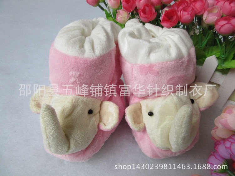 嬰幼兒珊瑚絨大象棉鞋 手工寶寶棉靴 加大碼  廠家直銷