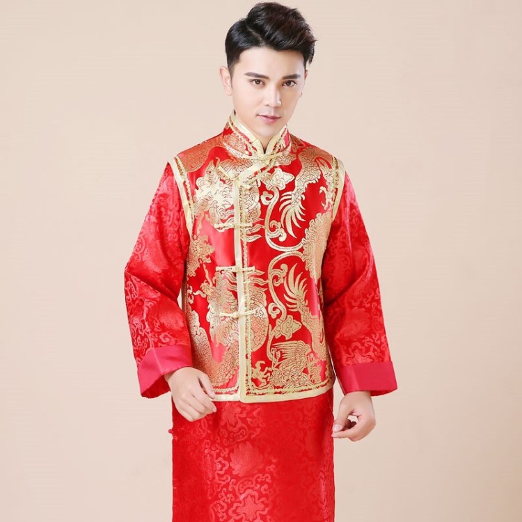 新郎新娘結(jié)婚禮服中式中國(guó)風(fēng)情侶秀禾服男士龍鳳褂古裝敬酒服唐裝