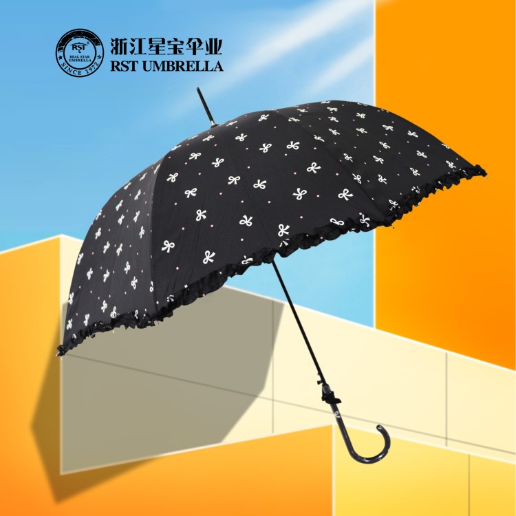 RST umbrella 外貿(mào)出口歐洲 女式蝴蝶結(jié)百褶花邊阿波羅晴雨傘